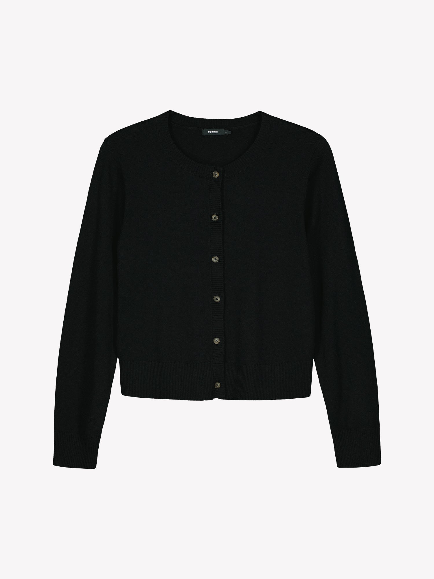 Nanso women's black Villis long-sleeved knit cardigan