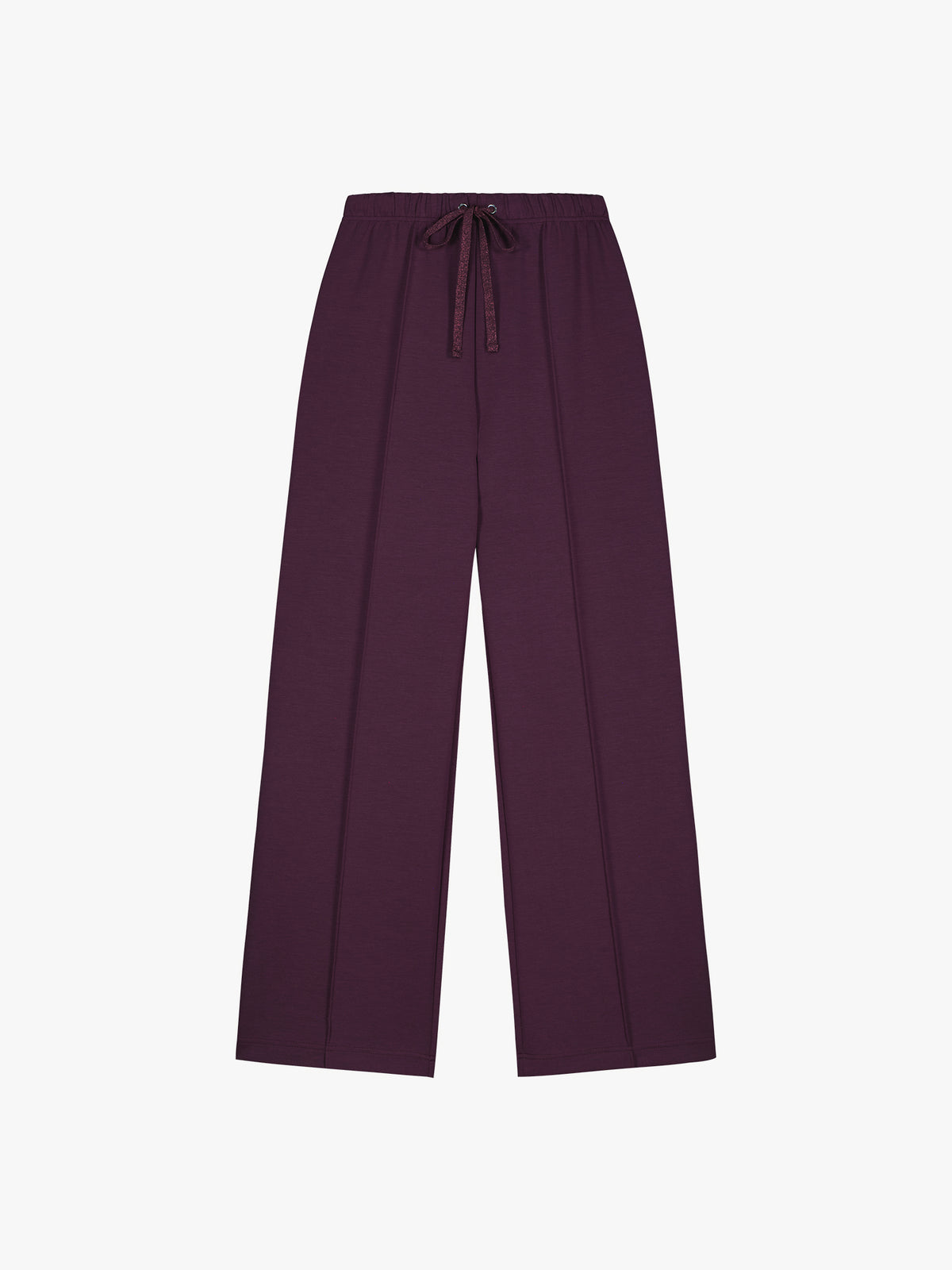 Nanso women's elegant violet toned Aurelia lounge pants with wide legs combine comfort with a polished look. 