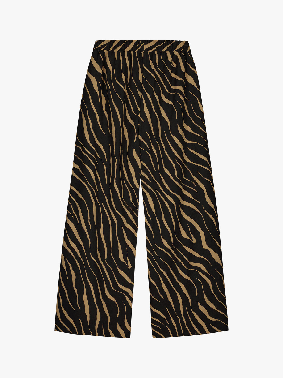 Nanso women's striking Sypressi trousers combine beautifully draping fabric with a trendy wide-leg silhouette. Product picture from the back