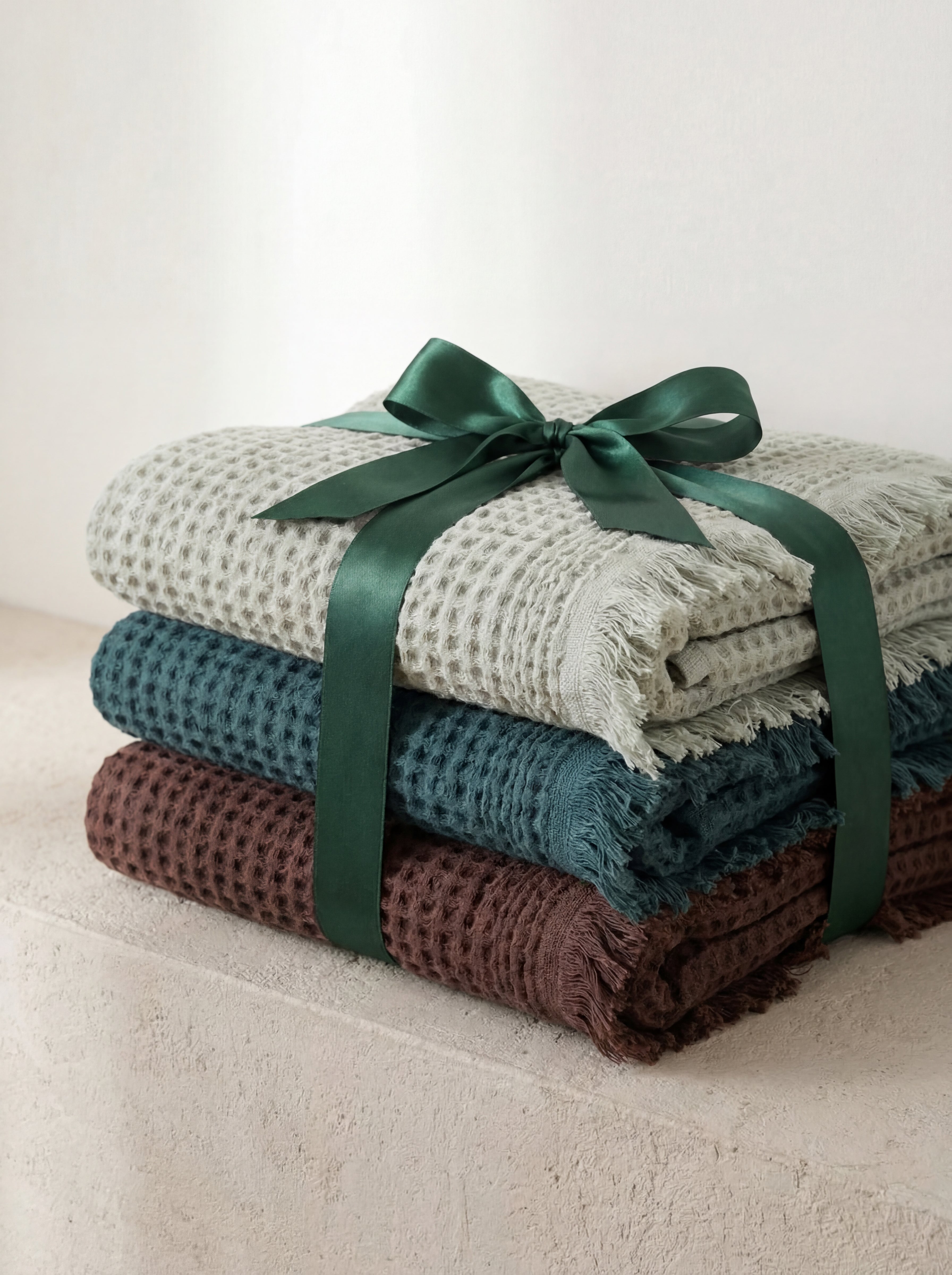 Cosy home decor picture of Nanso's Vohveli Waffle towels