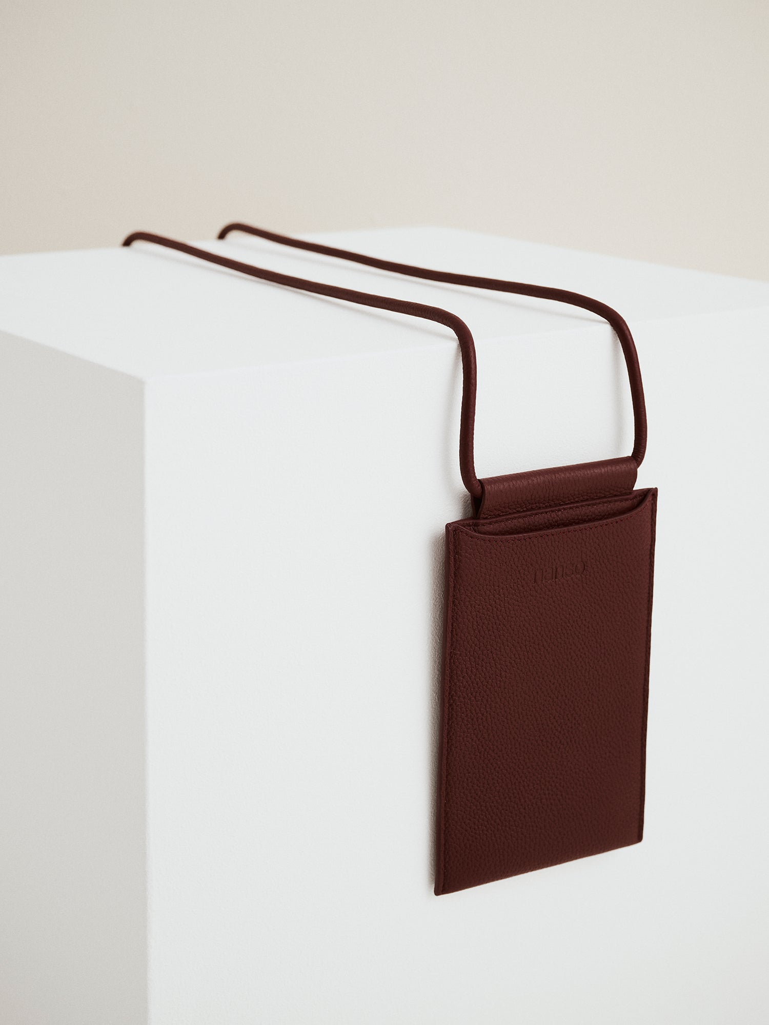 Nanso stylish  burgundy Mini Naru phone bag, front