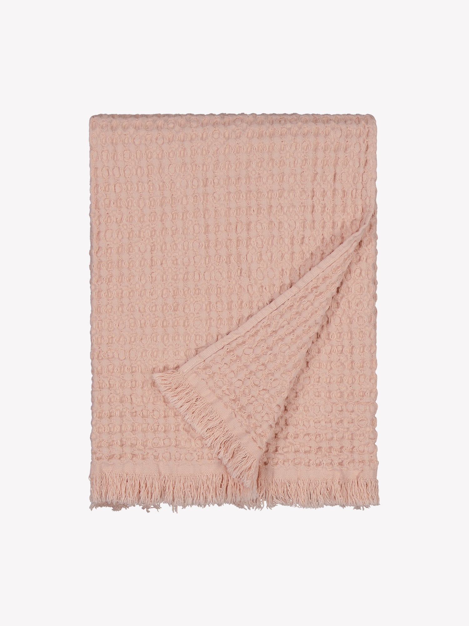 Nanso home's Vohveli Bath towel in rose folded