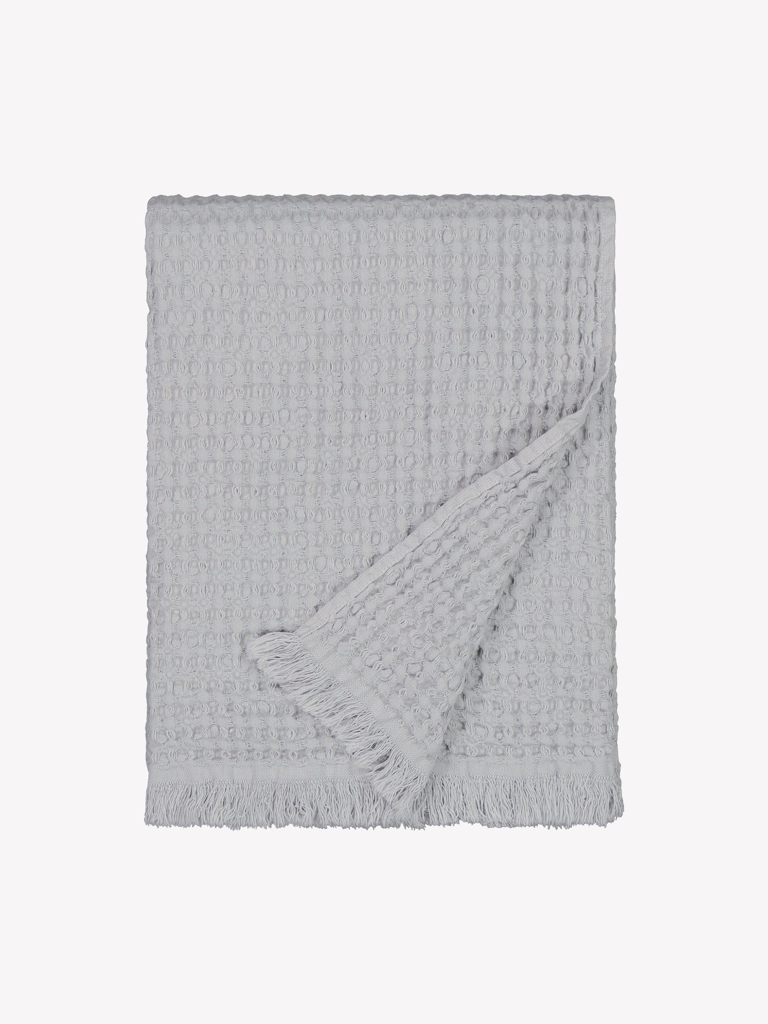 Nanso home's Vohveli Bath towel in grey folded